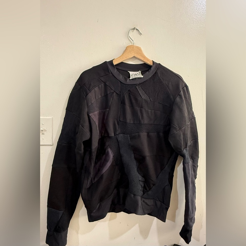 ZWD Black Patchwork Crewneck Top
